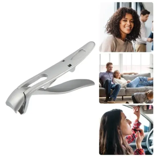 Unique Bargains Portable Stainless Steel Nail Clipper Silver Tone 1Pc image {1}