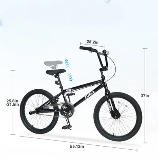 DSVIMOY Freestyle Kids Bike, 20 Inch Single Speed Children's Bicycle for Boys Girls Age 7+ Years, Blue, 55.12"*25.2"*37" image {2}