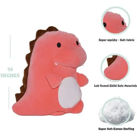 Avocatt Pink Dinosaur Pillow Plush image {1}