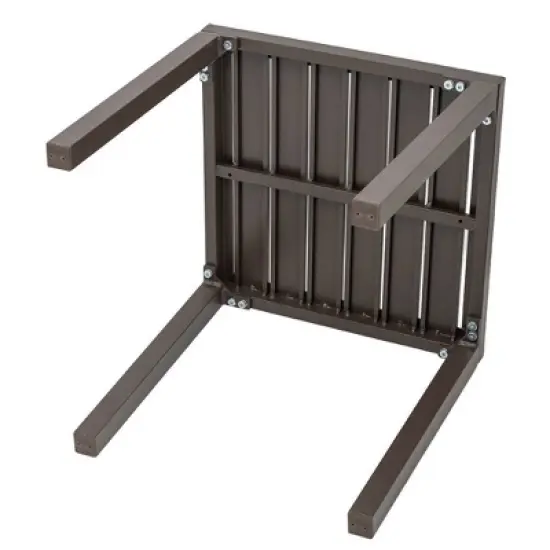 3pc Outdoor Five Position Adjustable Curved Aluminum Lounge Set Brown - Crestlive Products image {3}