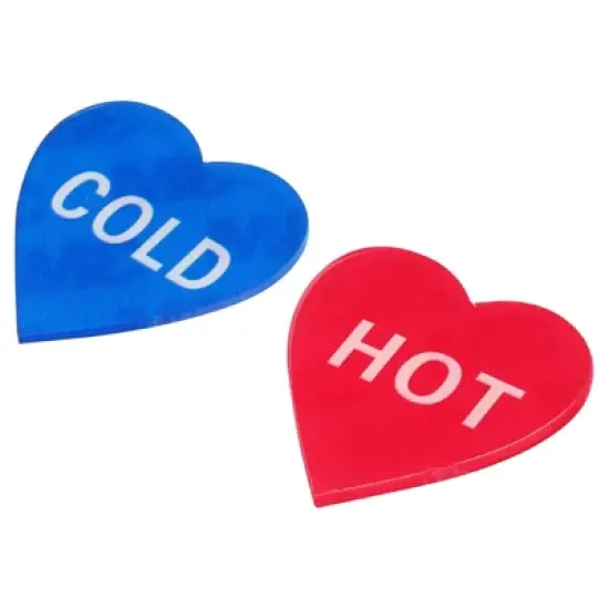 Unique Bargains Acrylic Decor Home Heart Shape Self Stick Hot/Cold Water Label image {4}