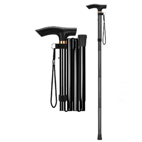 Attop Folding Cane, 5-Level Lightweight Collapsible Adjustable Height Walking Stick image {6}