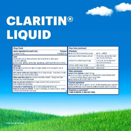 Claritin Cooling Loratadine Honey Flavored Liquid for Adults - 8oz image {7}