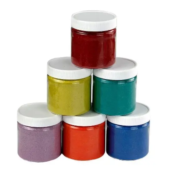 Hygloss Colored Sand, 6 oz. Jars, 6 Colors Per Pack, 2 Packs image {1}