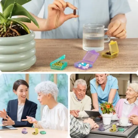 Sukuos Small Pill Box 3pcs, Cute Travel Pill Case Portable Pocket Purse image {7}