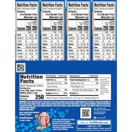Kraft Spongebob Shapes Mac & Cheese Dinner - 4ct/5.5oz image {7}