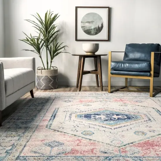nuLOOM Chase Faded Vintage Medallion Area Rug image {7}