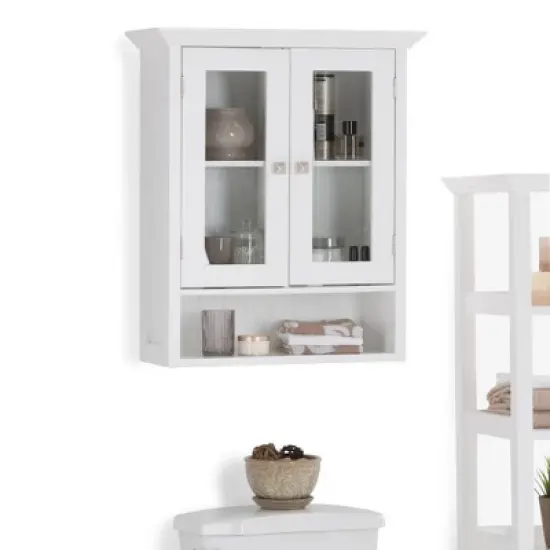 Normandy Double Door Wall Bath Cabinet White - WyndenHall image {1}