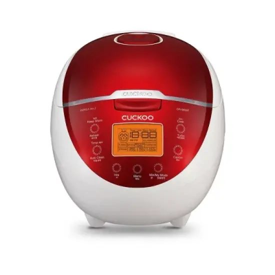 CUCKOO 6-Cup Micom Rice Cooker and Warmer White/Red: 12 Settings, Automatic Keep Warm, Dishwasher-Safe Parts, Timer image {8}