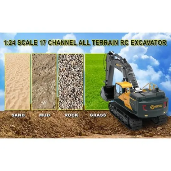 Contixo CV2 RC Excavator -Hobby Grade Construction Vehicle -1:24 Scale with 17 Channels image {7}