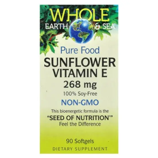 Natural Factors Whole Earth & Sea&reg;, Pure Food, Sunflower Vitamin E, 268 mg, 90 Softgels image {4}