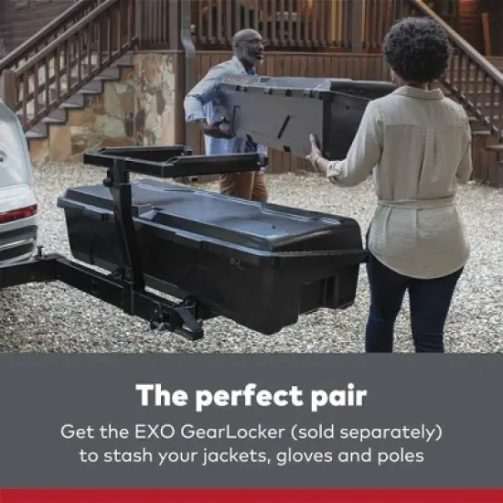 Yakima EXO SnowBank 5 Ski or 4 Snowboard Universal Car Mount Travel Roof Rack with Double Joint Hinge, SKS Lock, and 1 Button Access, Black image {5}