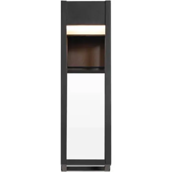 John Timberland Austin 16" High Modern Outdoor Wall Light Fixture Mount Porch House LED Bulb Weatherproof Sand Black finish Aluminum Glass Shade image {4}