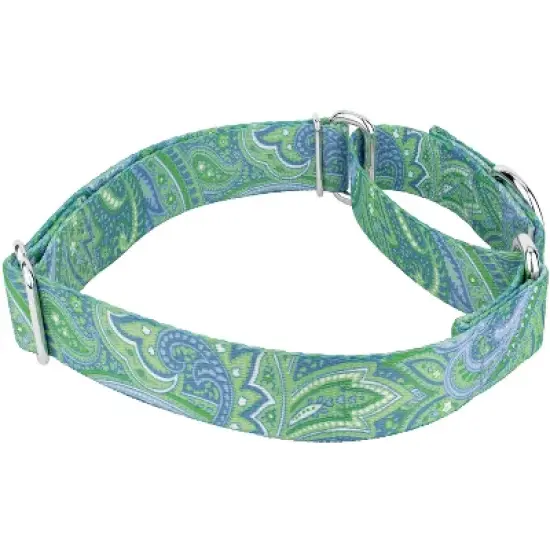 Country Brook Petz Green Paisley Martingale Collar and Leash image {4}