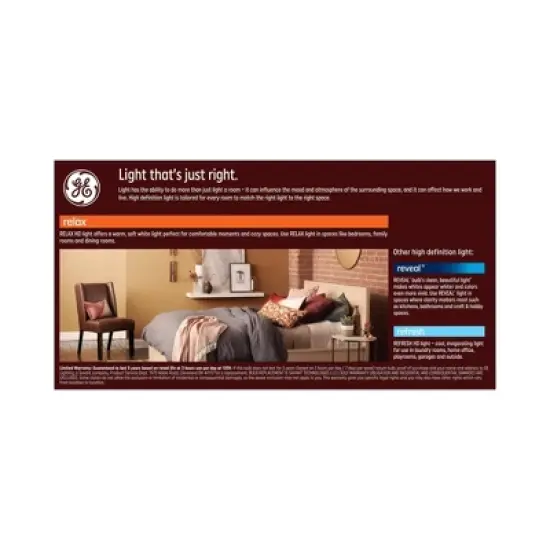 GE 3pk 4.5W 40W Equivalent Relax LED HD Globe Light Bulbs image {1}