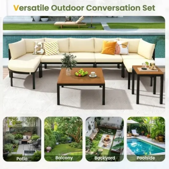 YOOCOZZ  Modern Outdoor Sectional Sofa Set with Cushions image {3}