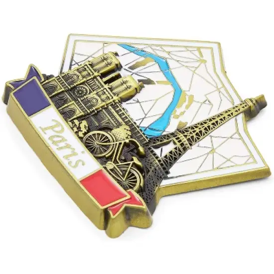 Juvale 6-Pack European Cities Refrigerator Magnets Souvenir Set - Amsterdam, Paris, Holland, Barcelona, Portugal, France image {2}