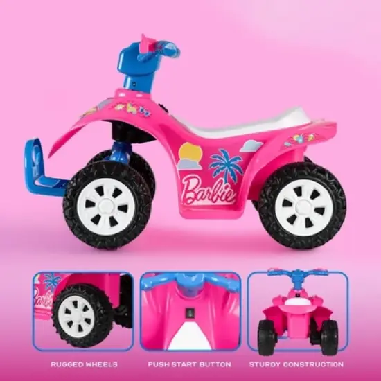Barbie  6V Quad - Powerful and Safe Ride-On Toy with Rechargeable Battery image {2}