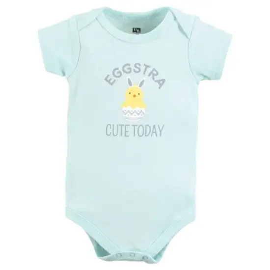 Hudson Baby Unisex Baby Cotton Bodysuits, Eggstra Cute image {2}