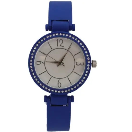 OLIVIA PRATT SOLID COLORS AND RHINESTONE DETAILS BANGLE WATCH image {6}