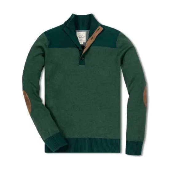 Hope & Henry Mens' Organic Cotton Contrast Sweater with Elbow Patches image {3}