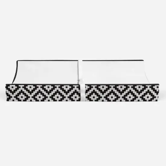 Bacati - Love Black/White Diamond Plush Changing Pad Cover image {5}