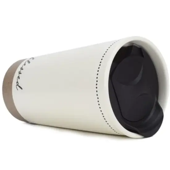 Lighthouse Christian Products Pin Dot Classic White 12 ounce Ceramic Travel Tumbler Mug, Blessed image {2}