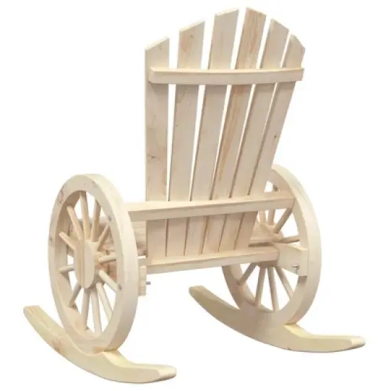 vidaXL Rocking Adirondack Chair Chaise Lounge Seating Furniture Solid Wood Fir - Brown Set of 2 image {6}