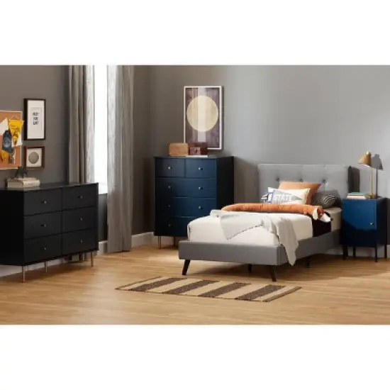 Dylane 2-Drawer Nightstand Navy - South Shore image {2}