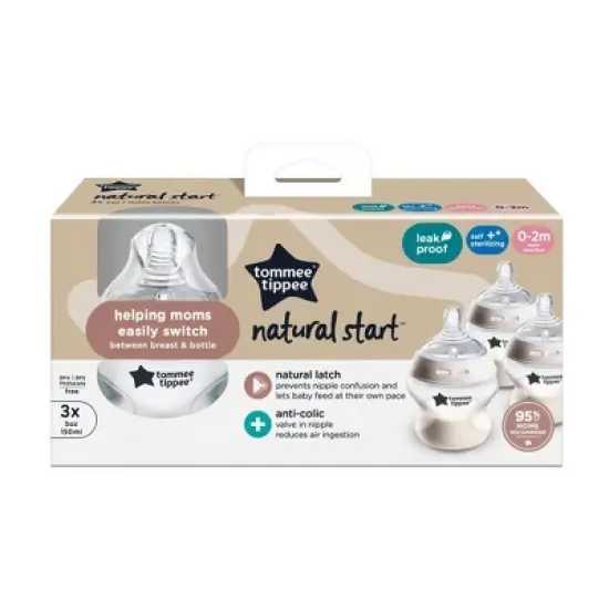 Tommee Tippee Natural Start Slow-Flow Breast-Like Nipple Anti-Colic Baby Bottle - 5oz image {1}