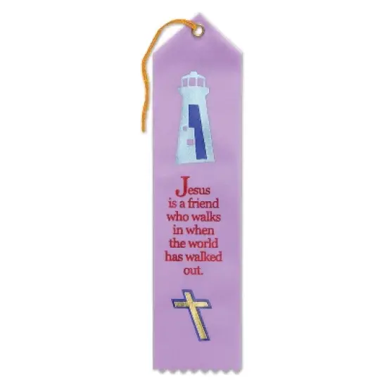 Beistle Jesus Is A Friend Ribbon, 2" x 8", (6/Pkg) Multicolored image {1}