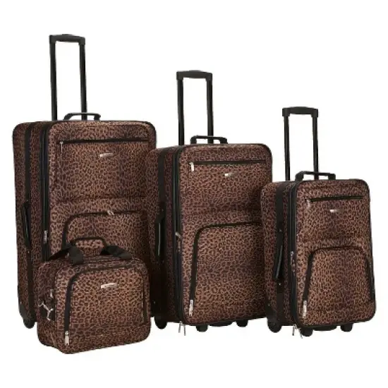 Rockland Jungle 4pc Softside Checked Luggage Set image {6}