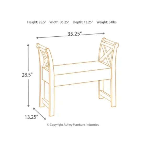 Abbonto Accent Bench Warm Brown - Signature Design by Ashley image {3}