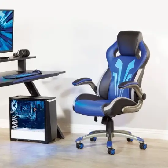 Ice Knight Gaming Chair Blue - OSP Home Furnishings image {8}