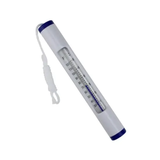 Northlight 6.75" White and Blue Round Swimming Pool Thermometer with Cord image {1}