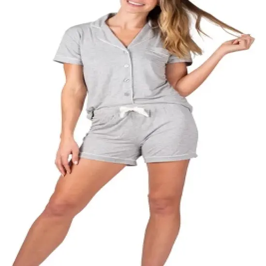 Blis Women's Notched Collar Short Sleeve Short Pajama Set image {6}