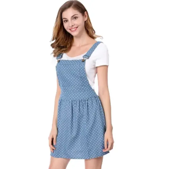 Allegra K Women's Pattern Overall Adjustable Shoulder Suspender Straps Mini Skirt image {1}