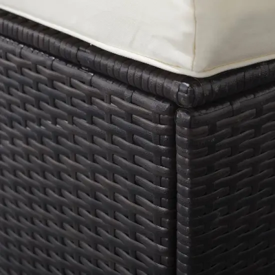 Venice 6pc Classic Outdoor Wicker Sectional Sofa with Seat and Back Cushion - Black - Vifah image {4}