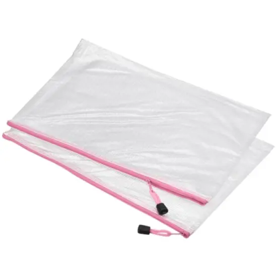 Unique Bargains PVC Waterproof Mesh Zipper Home Office Travel File Bag 3 Pcs image {6}