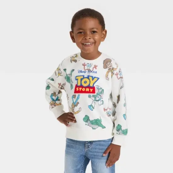 Toddler Boys' Disney Toy Story Fleece Sweatshirt - Off-White image {4}
