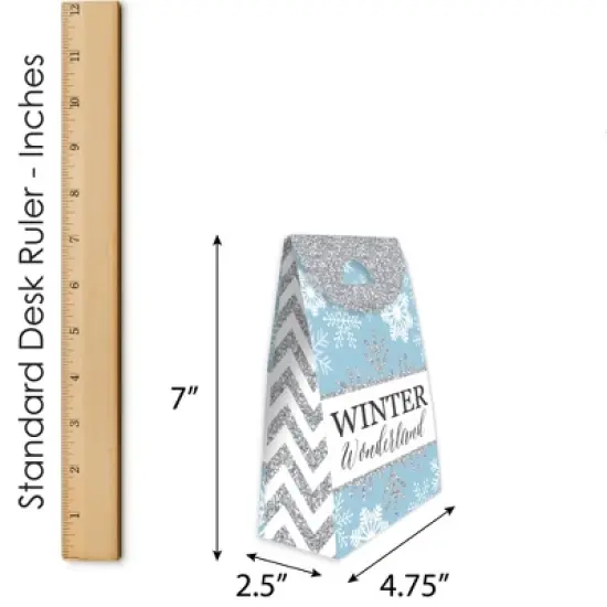 Big Dot of Happiness Winter Wonderland - Snowflake Holiday and Winter Wedding Gift Favor Bags - Party Goodie Boxes - Set of 12 image {5}