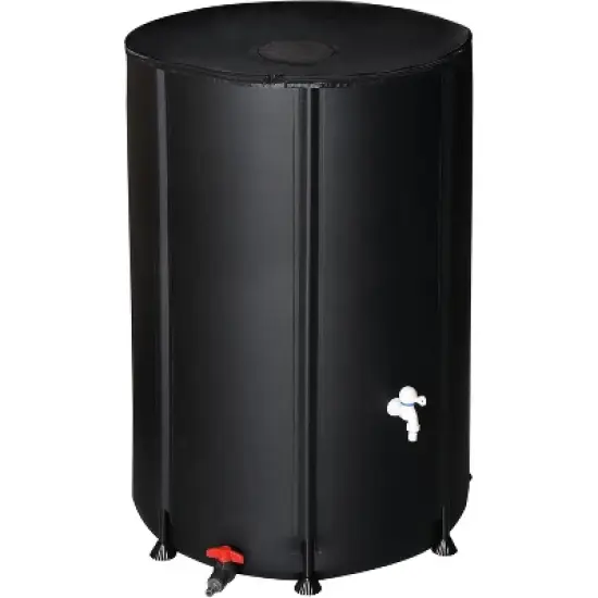 VINGLI Upgraded 100 Gallon Collapsible Rain Barrel, Portable Water Storage Collection System with Filter Spigot Overflow Kit Black image {7}