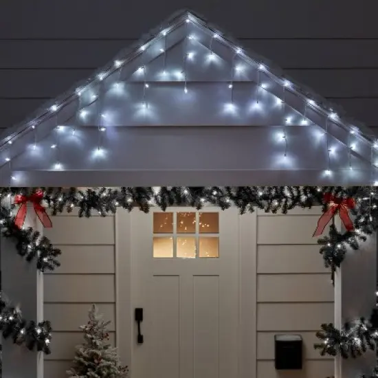 70ct LED Christmas Icicle Lights Cool White with White Wire - Wondershop&trade; image {1}