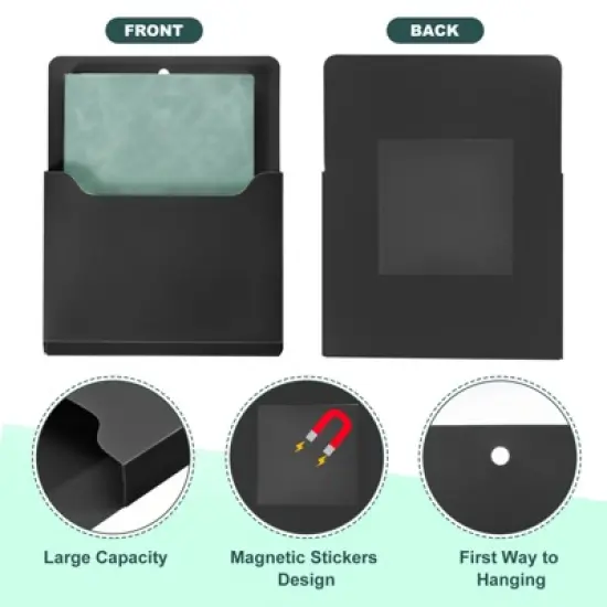 Unique Bargains Large Capacity Hanging Wall Magnetic File Holder 6 Pcs image {2}