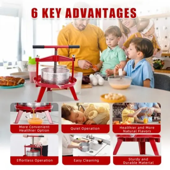 Fruit Wine Press, Manual Fruit and Wine Press With T-Handle, Stainless Steel, Stable Triangular Structure, Wine Making Press image {5}