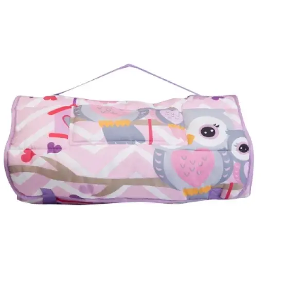 EVERYDAY KIDS Toddler Nap Mat &ndash;Sweet Owls&ndash; Soft Microfiber, Rollup with Handle & Pillow, for Preschool, Daycare, or Travel -Ages 3-6 years image {5}