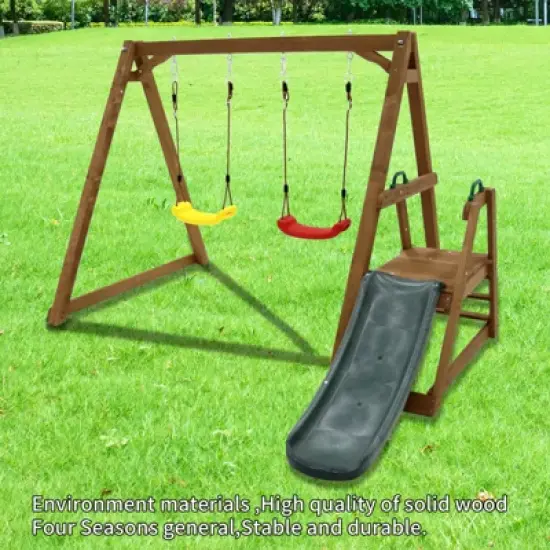 Dexmalle Wood Swing Set for Backyard image {5}