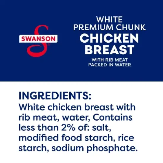 Swanson Premium White Chunk Chicken Breast in Water - 4.5oz image {8}