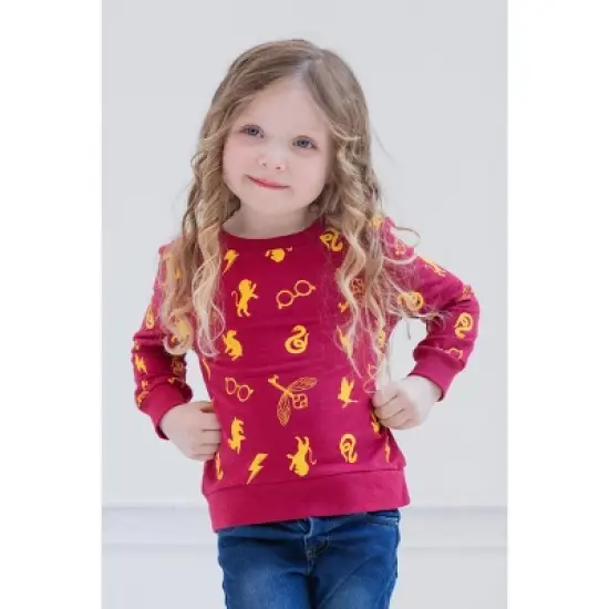 Harry Potter Gryffindor Hufflepuff Slytherin Girls French Terry Pullover Sweatshirt Little Kid to Big Kid image {1}