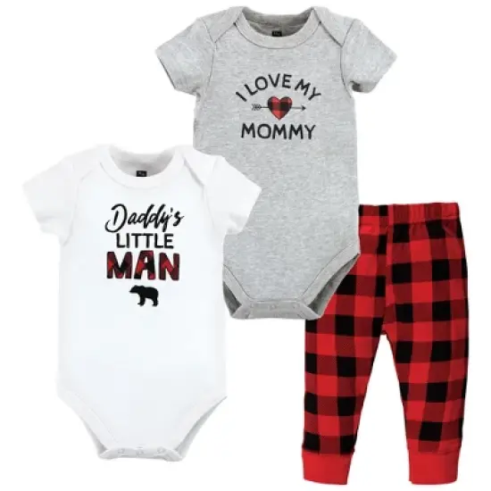Hudson Baby Unisex Baby Cotton Bodysuit and Pant Set, Buffalo Plaid Family image {6}